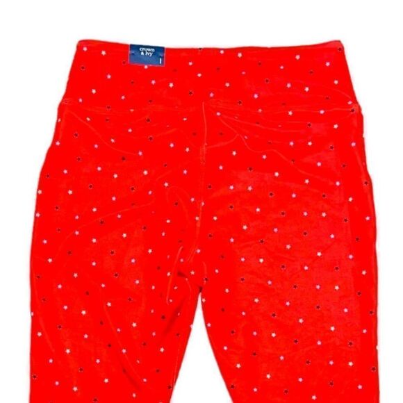Crown & Ivy Printed Leggings Red Star Women's Large (L)  NWT - Picture 4 of 9